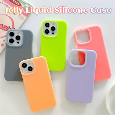 Coque en silicone liquide pour téléphone portable avec doublure en microfibre douce pour iPhone 15 Pro